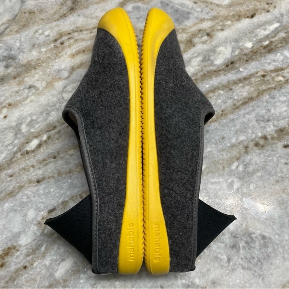 MAHABIS Classic Gray Wool Slippers Removable insole EU45 US Mens 11-11.5 - Picture 5 of 10